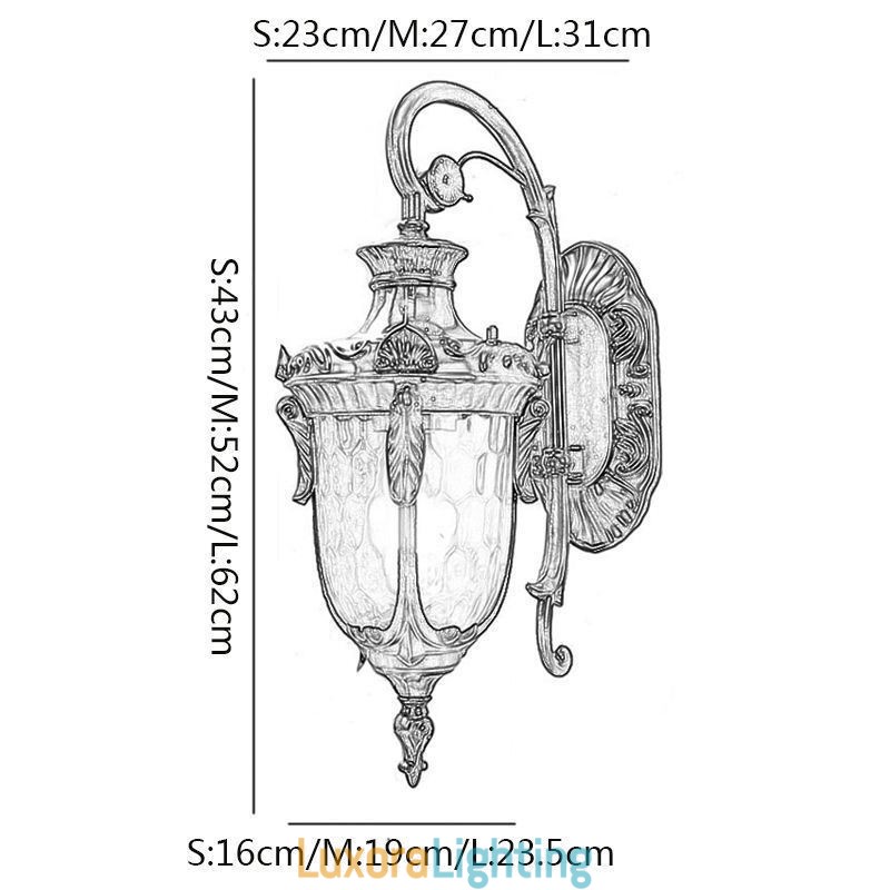 Designer Touch Decorative European Outdoor Light Waterproof Single Head Wall Light Courtyard Corridor Garden