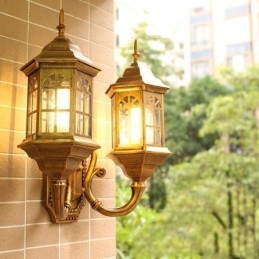 Designer Touch Decorative European Outdoor Wall Sconce Waterproof Double Castle Wall Light