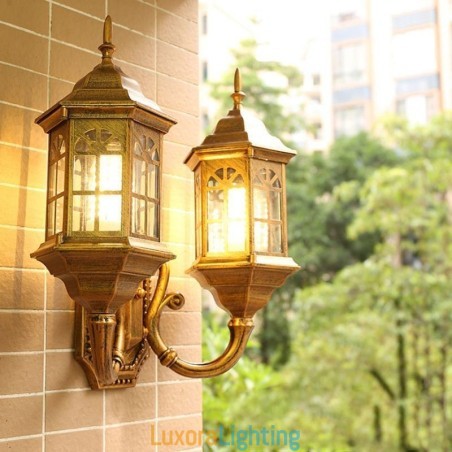 Designer Touch Decorative European Outdoor Wall Sconce Waterproof Double Castle Wall Light