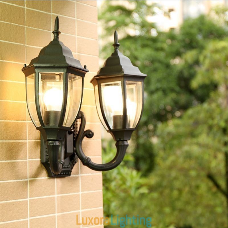 Designer Touch Decorative European Outdoor Wall Sconce Waterproof Double Castle Wall Light