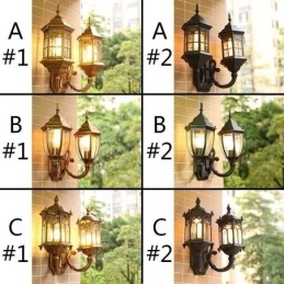 Designer Touch Decorative European Outdoor Wall Sconce Waterproof Double Castle Wall Light