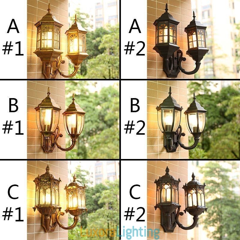 Designer Touch Decorative European Outdoor Wall Sconce Waterproof Double Castle Wall Light