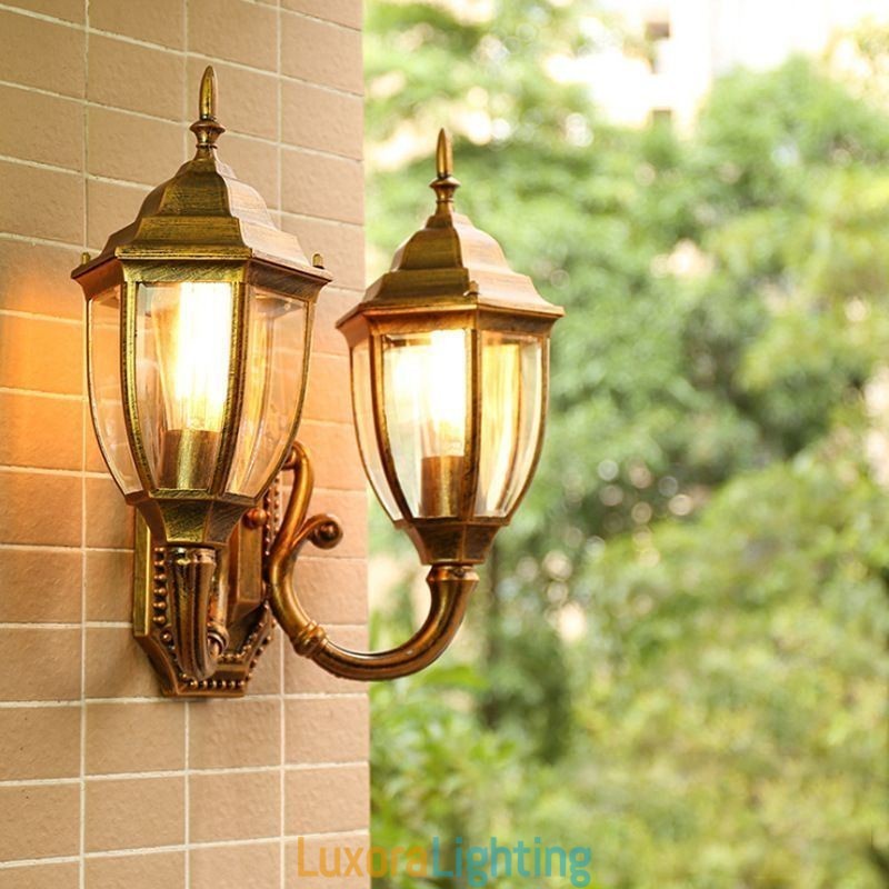 Designer Touch Decorative European Outdoor Wall Sconce Waterproof Double Castle Wall Light
