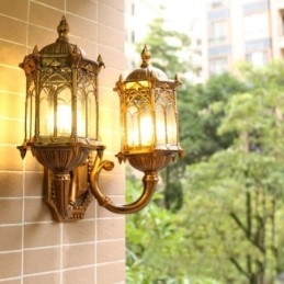Designer Touch Decorative European Outdoor Wall Sconce Waterproof Double Castle Wall Light