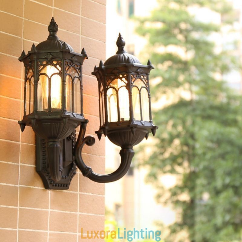Designer Touch Decorative European Outdoor Wall Sconce Waterproof Double Castle Wall Light