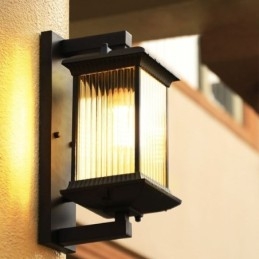 Designer Touch Decorative Chinese Outdoor Light Waterproof Glass Wall Light Courtyard Corridor Garden Balcony