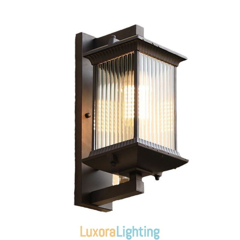 Designer Touch Decorative Chinese Outdoor Light Waterproof Glass Wall Light Courtyard Corridor Garden Balcony