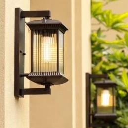 Designer Touch Decorative Chinese Outdoor Light Waterproof Glass Wall Light Courtyard Corridor Garden Balcony