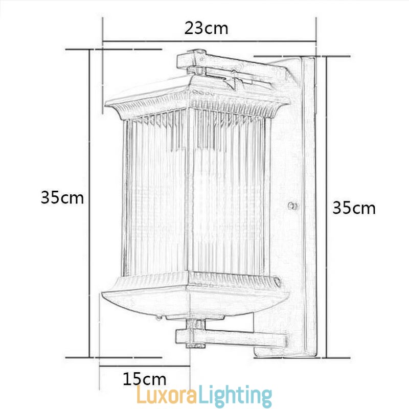 Designer Touch Decorative Chinese Outdoor Light Waterproof Glass Wall Light Courtyard Corridor Garden Balcony