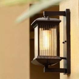 Designer Touch Decorative Chinese Outdoor Light Waterproof Glass Wall Light Courtyard Corridor Garden Balcony