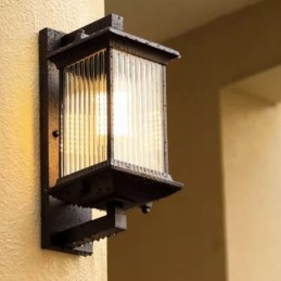 Designer Touch Decorative Chinese Outdoor Light Waterproof Glass Wall Light Courtyard Corridor Garden Balcony