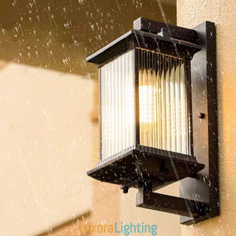Designer Touch Decorative Chinese Outdoor Light Waterproof Glass Wall Light Courtyard Corridor Garden Balcony