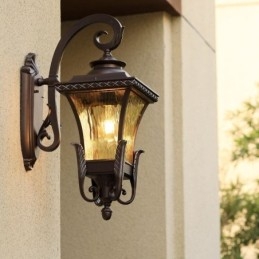 Designer Touch Decorative Chinese Outdoor Light Single Head Waterproof Glass Wall Light Courtyard Corridor