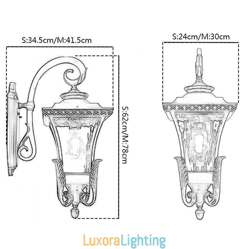 Designer Touch Decorative Chinese Outdoor Light Single Head Waterproof Glass Wall Light Courtyard Corridor