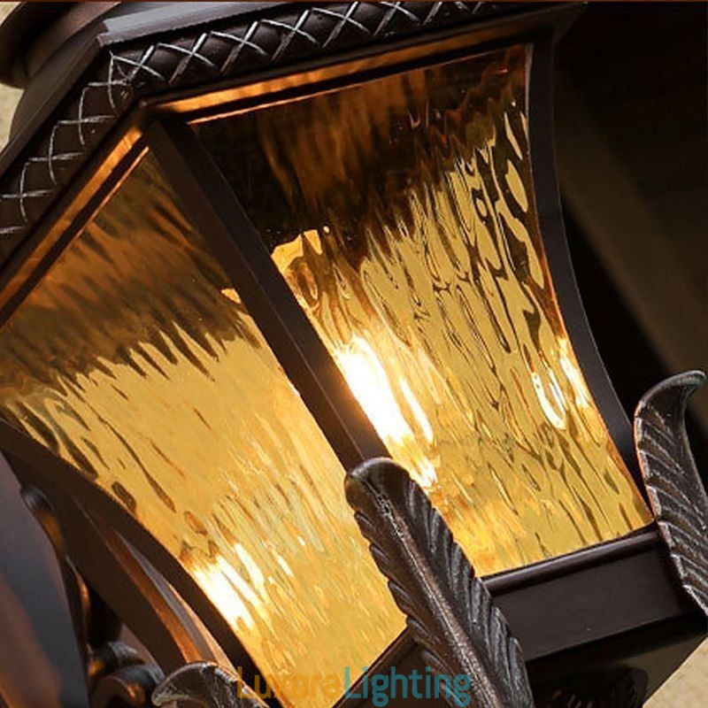 Designer Touch Decorative Chinese Outdoor Light Single Head Waterproof Glass Wall Light Courtyard Corridor