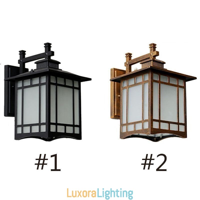 Designer Touch Decorative Chinese Style Outdoor Light Waterproof Pavilion Shape Wall Light Garden Balcony