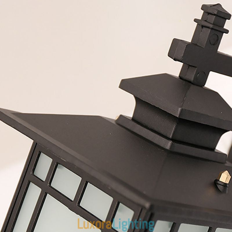 Designer Touch Decorative Chinese Style Outdoor Light Waterproof Pavilion Shape Wall Light Garden Balcony