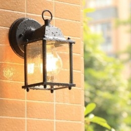 Designer Touch Decorative European Outdoor Wall Sconce Waterproof Square Column Wall Light Courtyard Garden Balcony