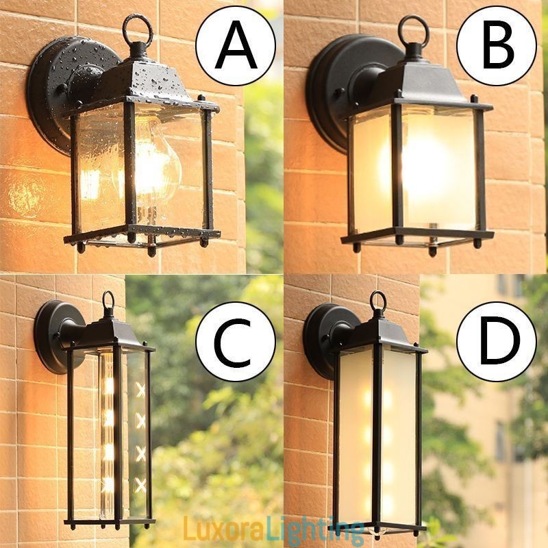 Designer Touch Decorative European Outdoor Wall Sconce Waterproof Square Column Wall Light Courtyard Garden Balcony