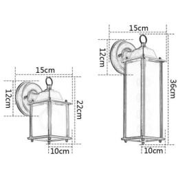 Designer Touch Decorative European Outdoor Wall Sconce Waterproof Square Column Wall Light Courtyard Garden Balcony