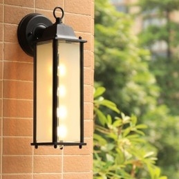 Designer Touch Decorative European Outdoor Wall Sconce Waterproof Square Column Wall Light Courtyard Garden Balcony