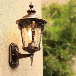 Designer Touch Decorative European Retro Outdoor Wall Sconce Waterproof Carved Wall Light Garden Balcony Courtyard