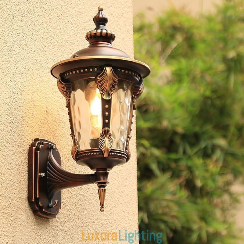 Designer Touch Decorative European Retro Outdoor Wall Sconce Waterproof Carved Wall Light Garden Balcony Courtyard