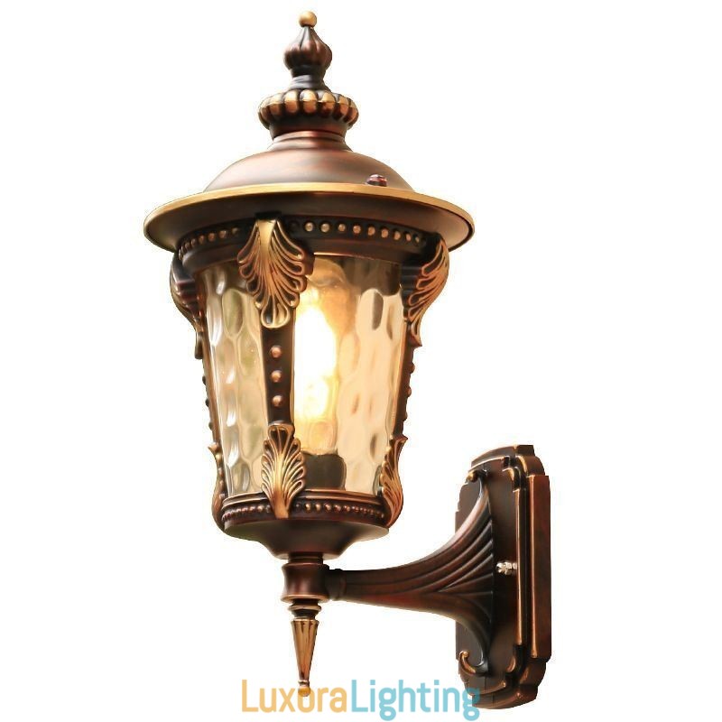 Designer Touch Decorative European Retro Outdoor Wall Sconce Waterproof Carved Wall Light Garden Balcony Courtyard