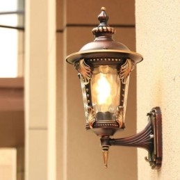 Designer Touch Decorative European Retro Outdoor Wall Sconce Waterproof Carved Wall Light Garden Balcony Courtyard