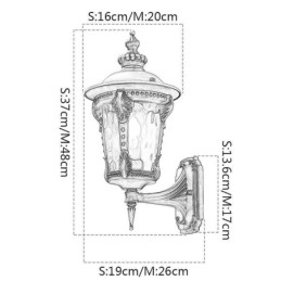 Designer Touch Decorative European Retro Outdoor Wall Sconce Waterproof Carved Wall Light Garden Balcony Courtyard