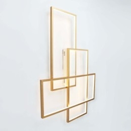 Designer Touch Decorative Gold Modern Comtemporary Alumilium Painting Ceiling Light Flush Mount Light with Remoter Dimmer (Can Also be Used as Wall Light)