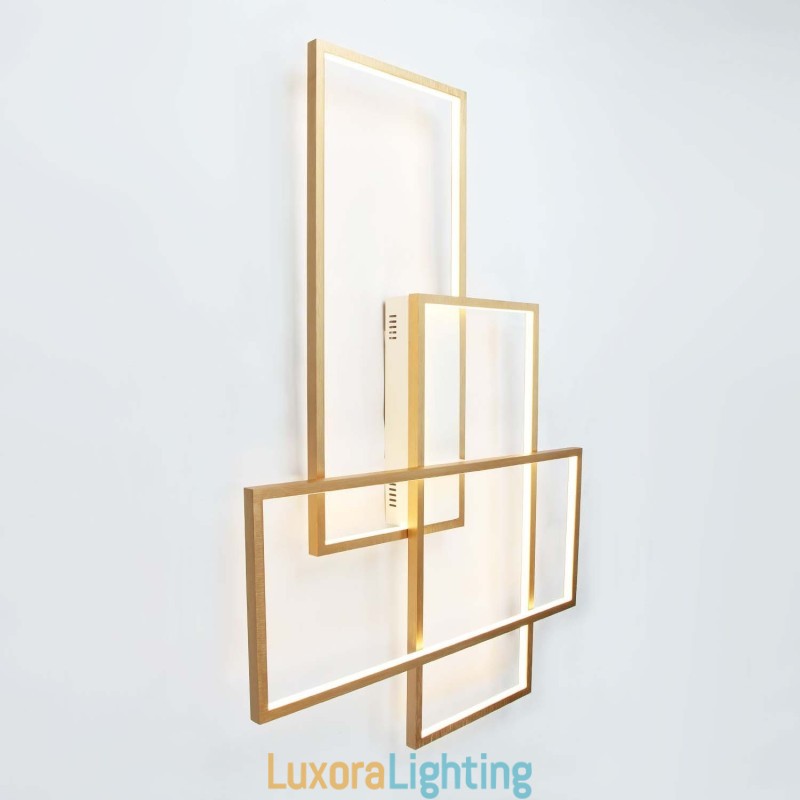 Designer Touch Decorative Gold Modern Comtemporary Alumilium Painting Ceiling Light Flush Mount Light with Remoter Dimmer (Can Also be Used as Wall Light)