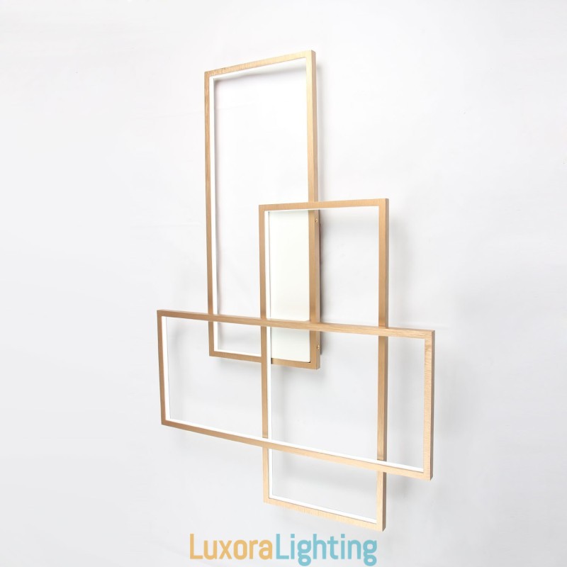 Designer Touch Decorative Gold Modern Comtemporary Alumilium Painting Ceiling Light Flush Mount Light with Remoter Dimmer (Can Also be Used as Wall Light)