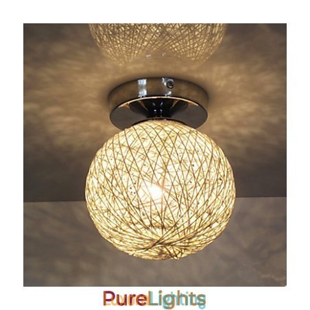 Designer Touch Decorative Modern Contemporary Lantern Globe Chrome Metal Flush Mount