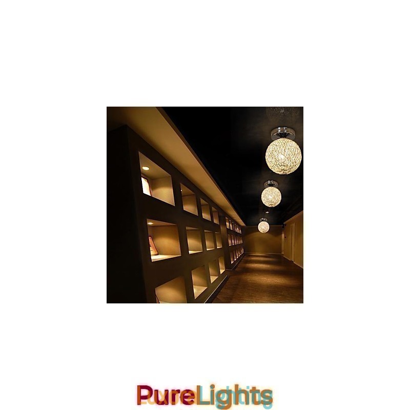 Designer Touch Decorative Modern Contemporary Lantern Globe Chrome Metal Flush Mount