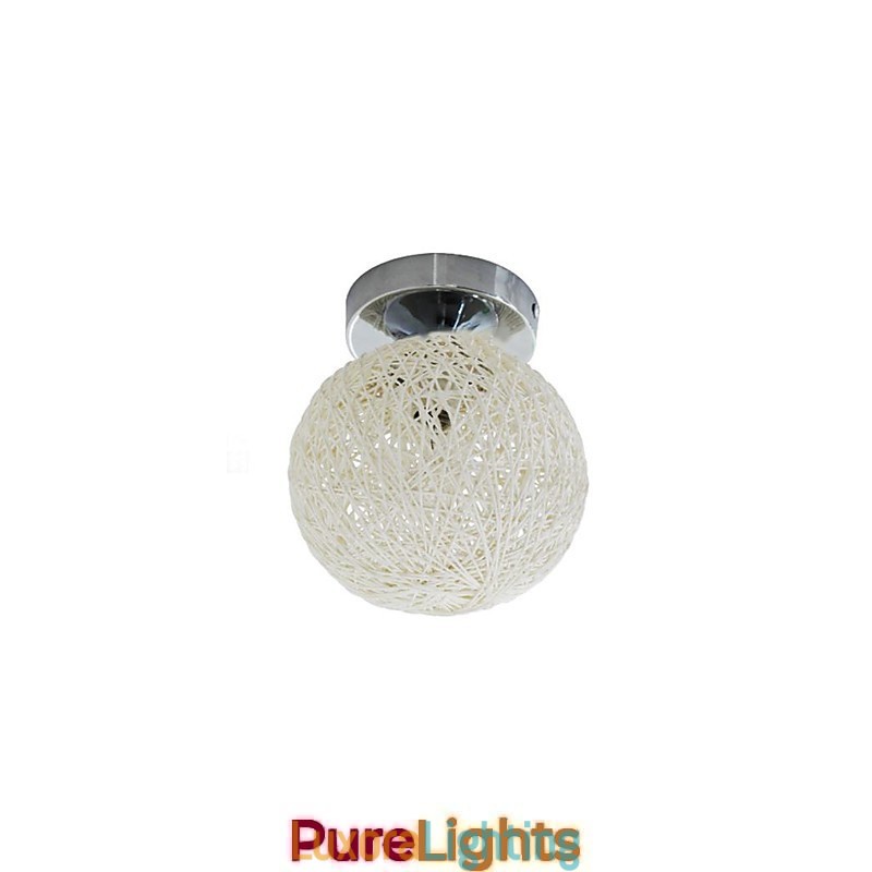 Designer Touch Decorative Modern Contemporary Lantern Globe Chrome Metal Flush Mount