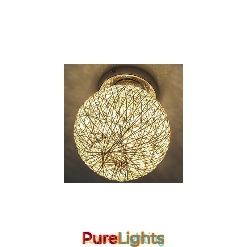 Designer Touch Decorative Modern Contemporary Lantern Globe Chrome Metal Flush Mount