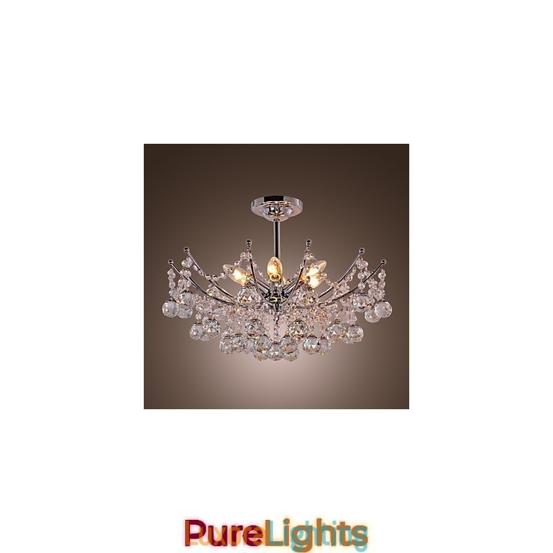 Designer Touch Decorative Luxuriant Crystal Chandelier with 6 Lights Pendant Chandelier