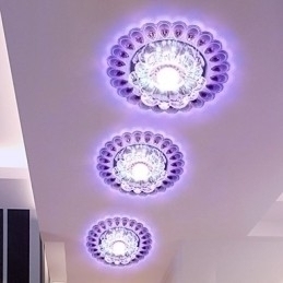Designer Touch Decorative Crystal Ceiling Lamp Spotlight SMD 3W Creative Lamp Tube Light Colorful Color Dome Light