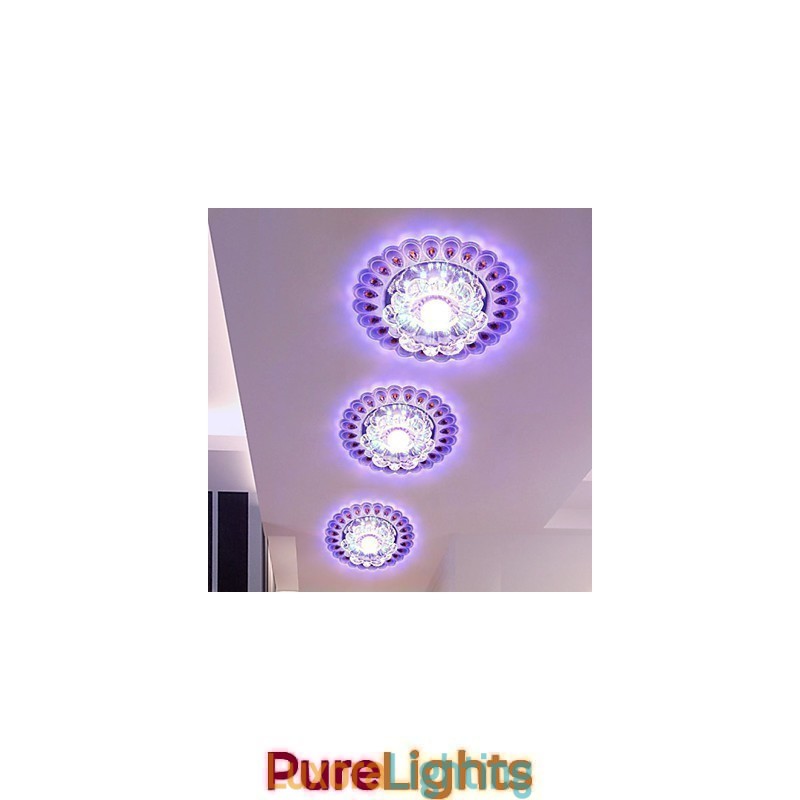 Designer Touch Decorative Crystal Ceiling Lamp Spotlight SMD 3W Creative Lamp Tube Light Colorful Color Dome Light