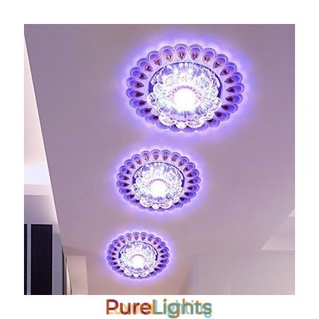 Designer Touch Decorative Crystal Ceiling Lamp Spotlight SMD 3W Creative Lamp Tube Light Colorful Color Dome Light