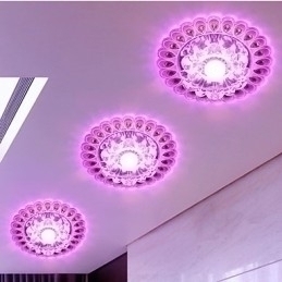 Designer Touch Decorative Crystal Ceiling Lamp Spotlight SMD 3W Creative Lamp Tube Light Colorful Color Dome Light
