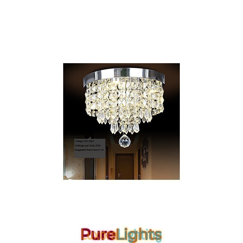 Designer Touch Decorative Modern Contemporary Crystal Metal Flush Mount