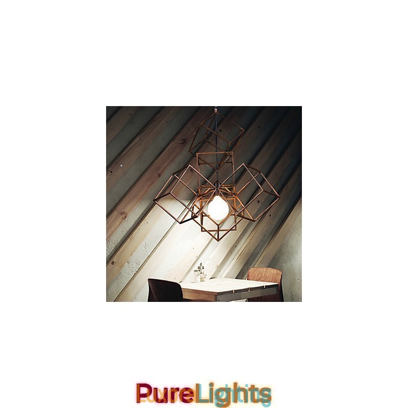 Designer Touch Decorative Pendant 1 Light Vintage Minimalist Iron Painting Chandelier