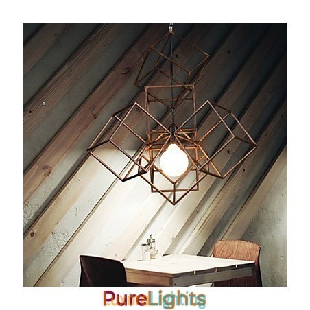 Designer Touch Decorative Pendant 1 Light Vintage Minimalist Iron Painting Chandelier