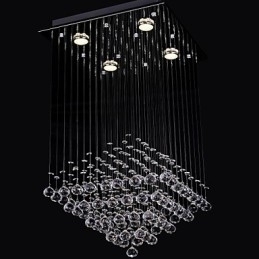 Designer Touch Decorative Clear Crystal 4 Lights Flush Mount In Simple Design