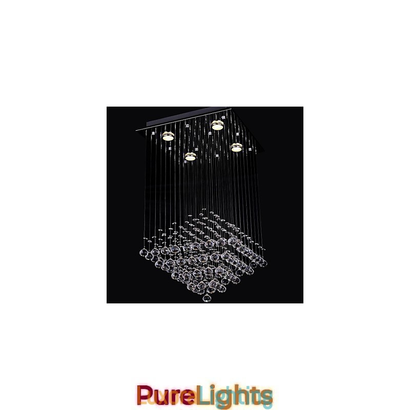 Designer Touch Decorative Clear Crystal 4 Lights Flush Mount In Simple Design