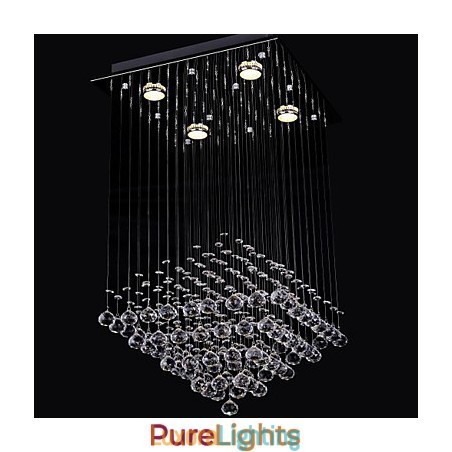 Designer Touch Decorative Clear Crystal 4 Lights Flush Mount In Simple Design