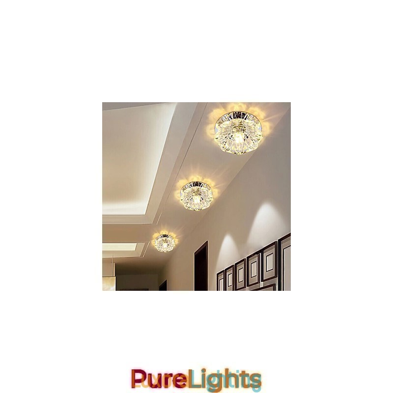 Designer Touch Decorative Crystal Ceiling Lamp Spotlight SMD 3W Creative Lamp Tube Light Colorful Color Dome Light