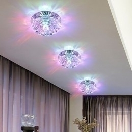 Designer Touch Decorative Crystal Ceiling Lamp Spotlight SMD 3W Creative Lamp Tube Light Colorful Color Dome Light